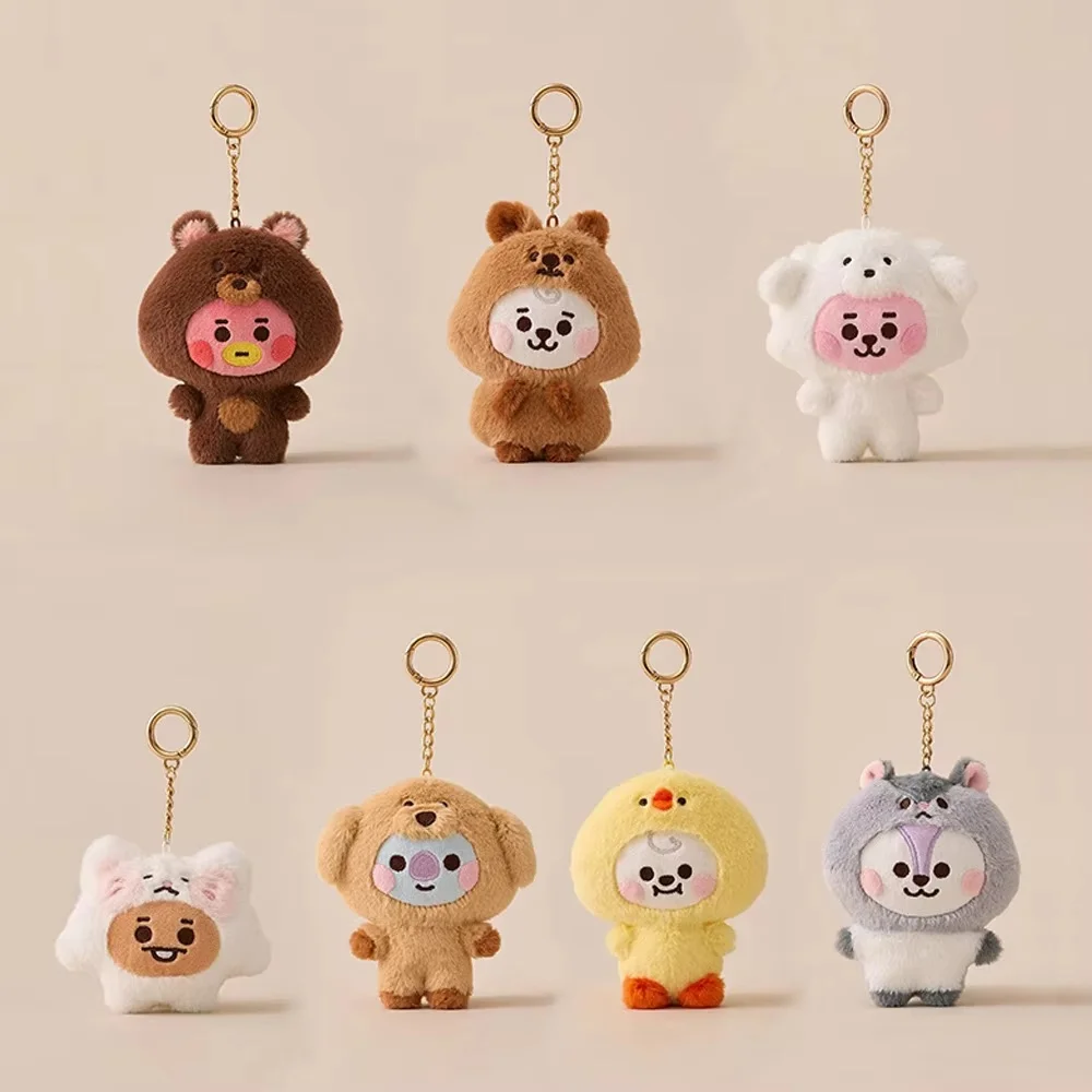 Llavero de peluche BT21 Baby Animal Chimi, Cooky, Koya y Tata