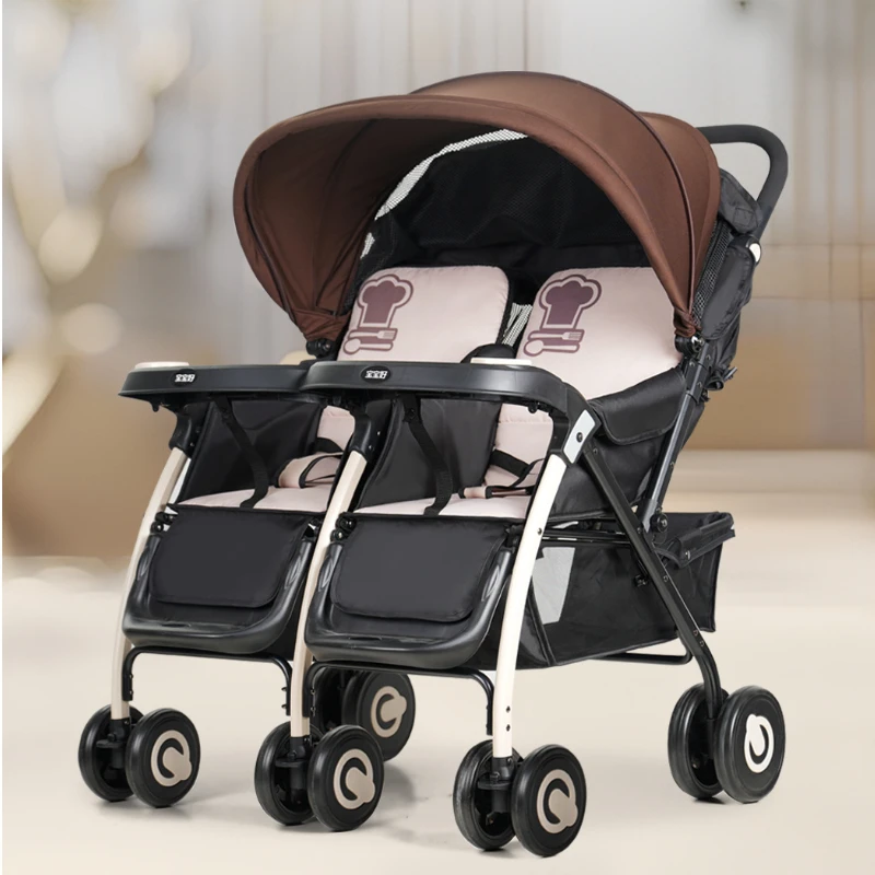 Cochecito doble convertible para gemelos – ligero y compacto