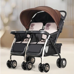 Cochecito doble convertible para gemelos – ligero y compacto