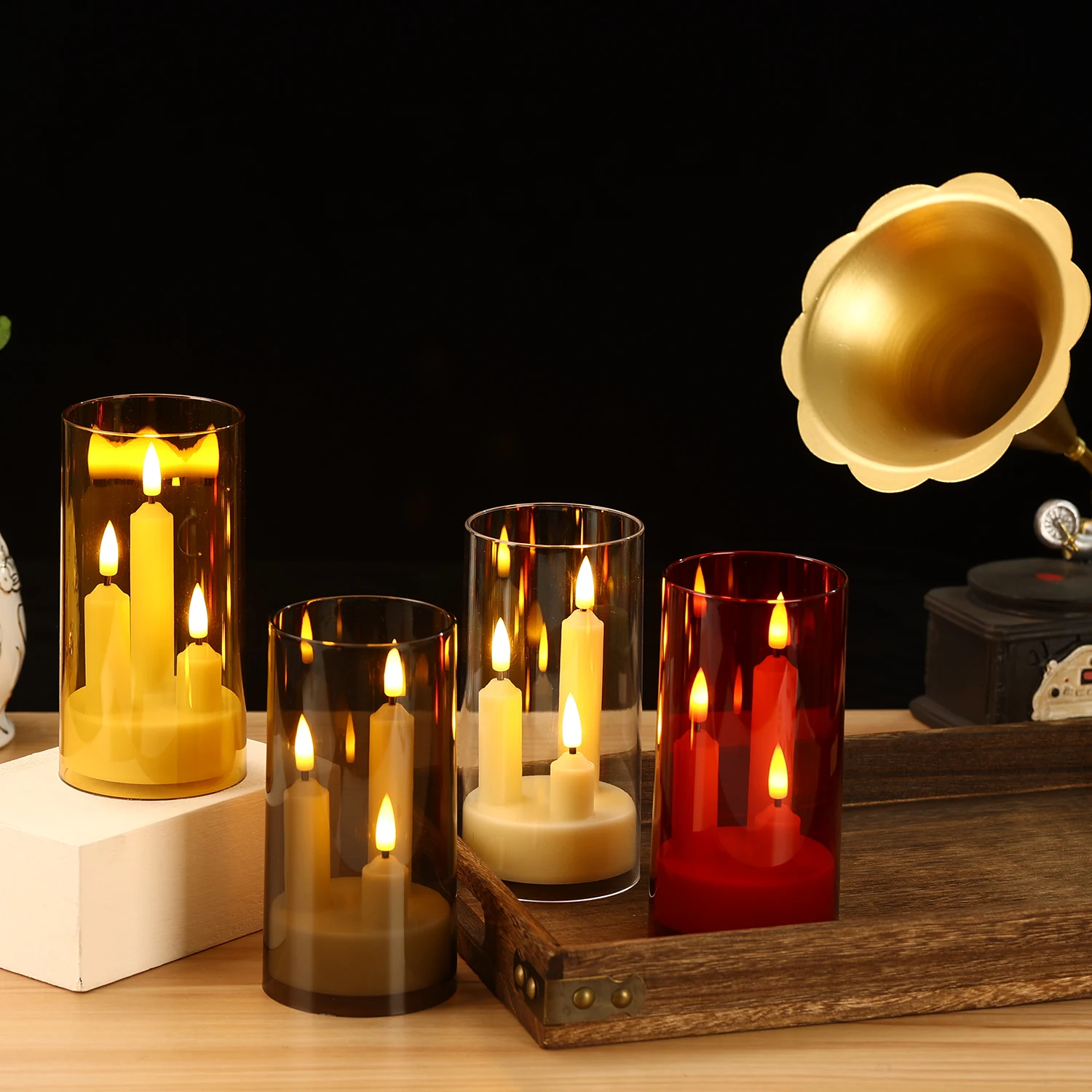 Velas LED sin llama con 3 mechas, velas electrónicas, festivales en casa, decoración de bodas, fiestas navideñas, 2 unidades por juego de velas LED - imagen 3