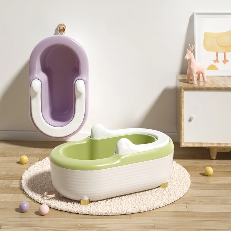 Taburete de ducha moldeado integrado seguro y antideslizante para bebé, inodoro mágico para el hogar, PP, baño sentado, sin sentadillas - imagen 3