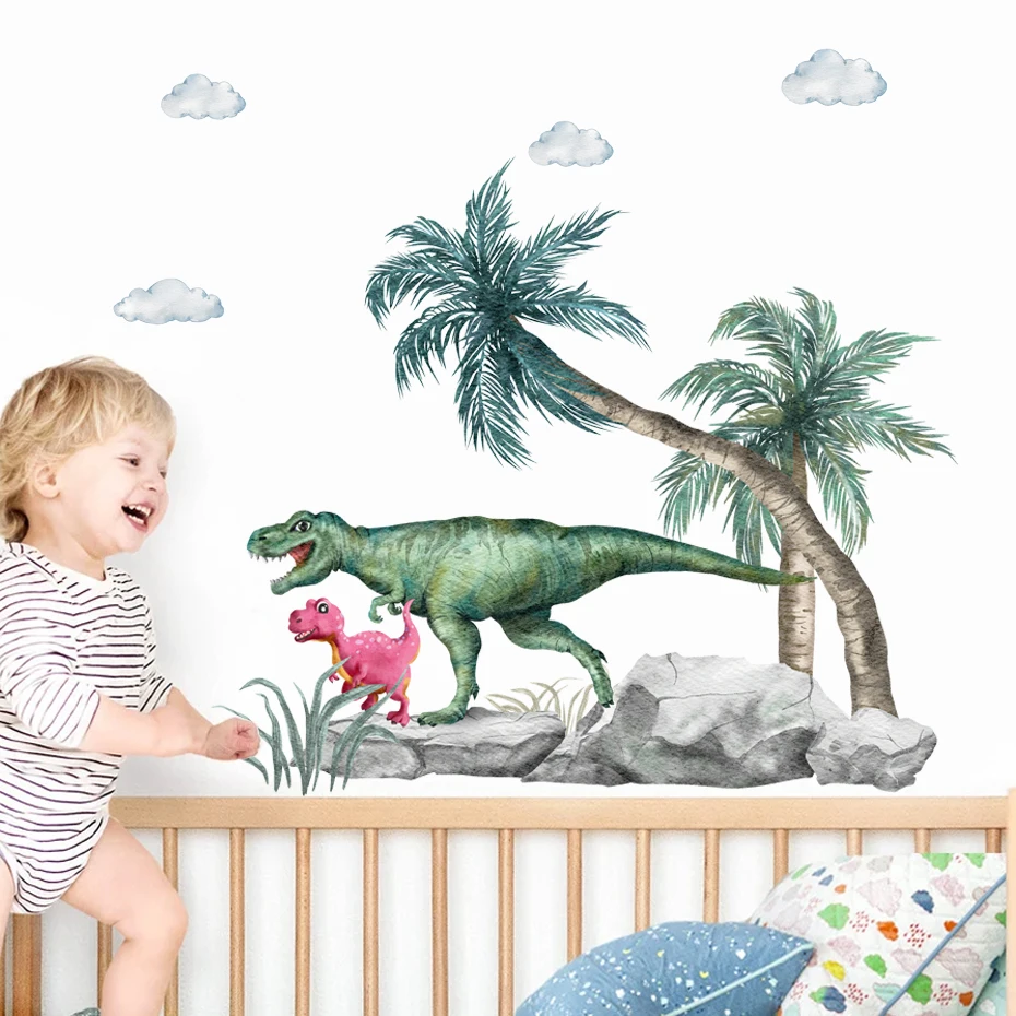Pegatinas de pared de dinosaurios estilo acuarela para habitación - imagen 3