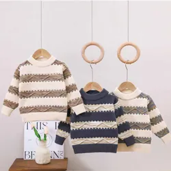Jersey de punto a rayas para niño – Manga larga de otoño