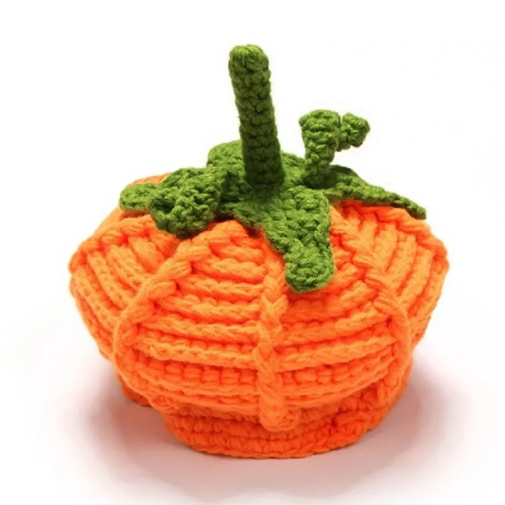 Sombrero tejido calabaza bebé – Accesorio fotografía recién nacido - imagen 2