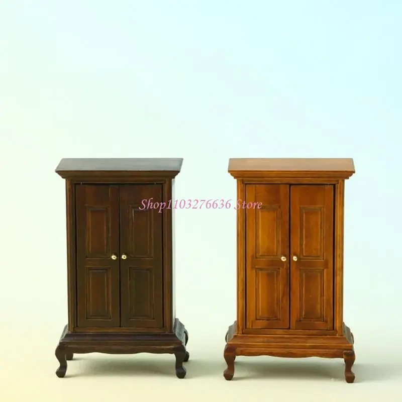 Armario madera R6FD para muñeca Armario juguete decorativo Play - imagen 2