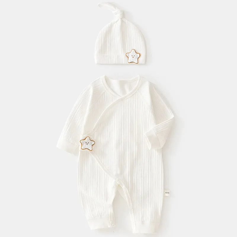 Conjuntos de 2 piezas de ropa para niño y niña, monos de manga larga de algodón con dibujos animados + sombrero, peleles para bebé, artículos para recién nacidos B248 - imagen 4