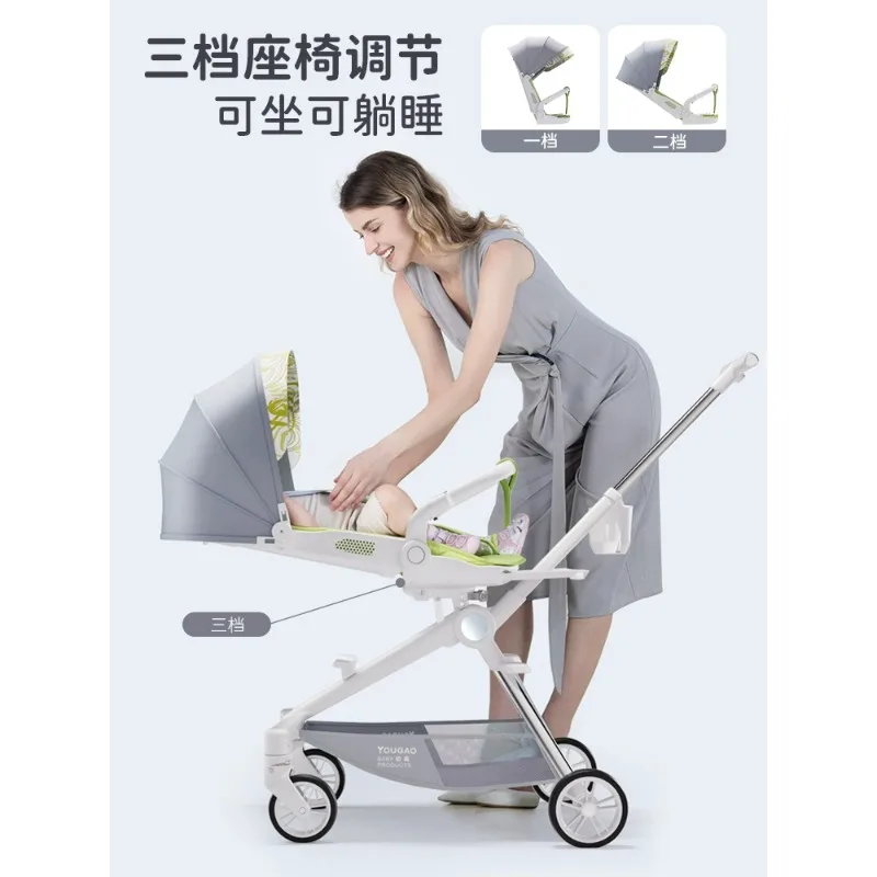 Andador plegable ligero para bebés con respaldo reclinable