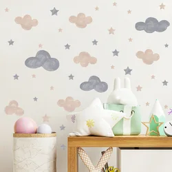 Pegatinas estrellas y nube estilo bohemio para habitación infantil