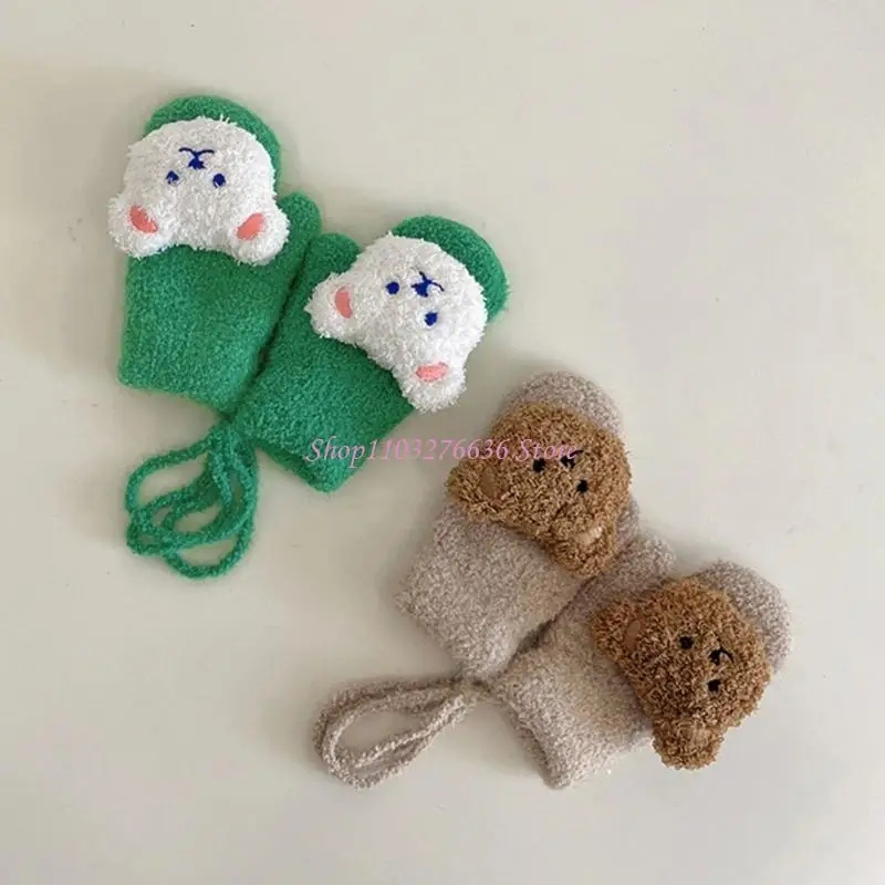 Manoplas de esquí forradas con oso para niños - imagen 4