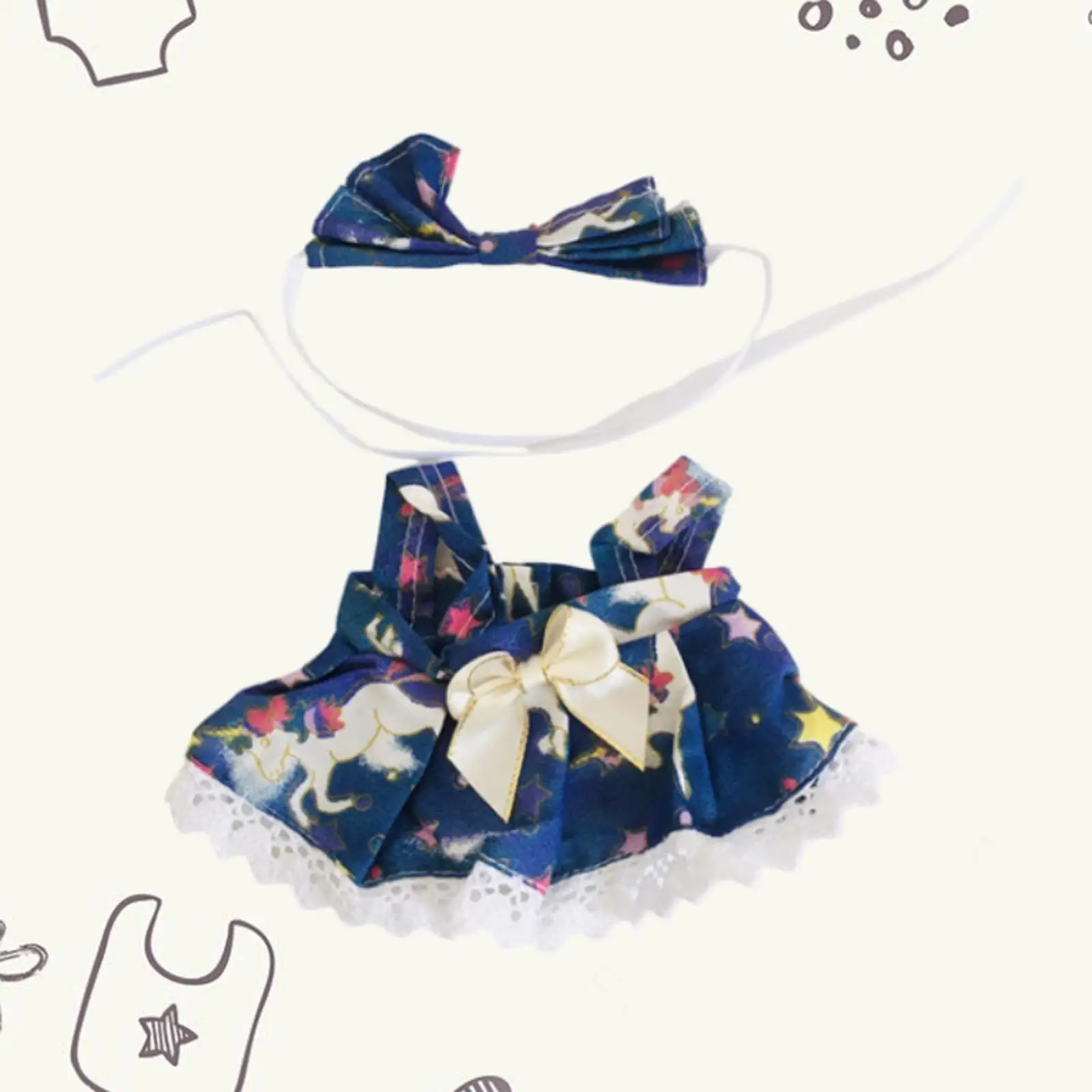 Doll Clothes Plush Doll Skirt and Hairband Comfortable Wear