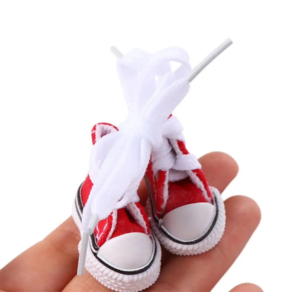 Zapatos de muñeca de 3,5 CM, bonitos Mini zapatos de muñeca, zapatos de lona vaqueros para muñeca, juguete, botas, zapatillas de deporte, accesorios - imagen 3