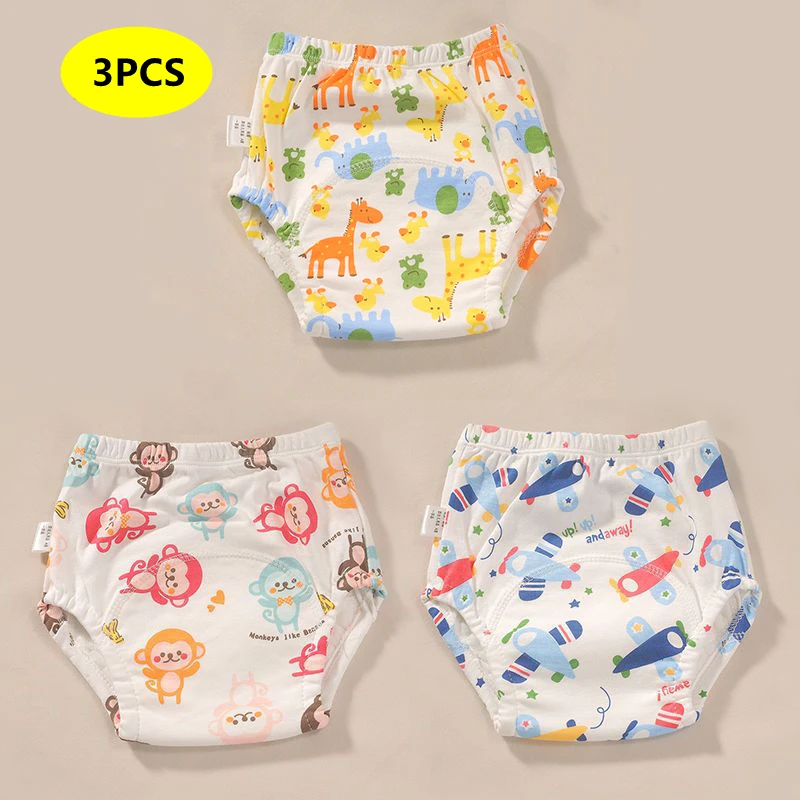 Pantalones de entrenamiento para recién nacidos, pantalones cortos para bebés, ropa interior lavable de Color sólido, pañales de tela para bebés y niñas, pañales reutilizables, bragas infantiles - imagen 4