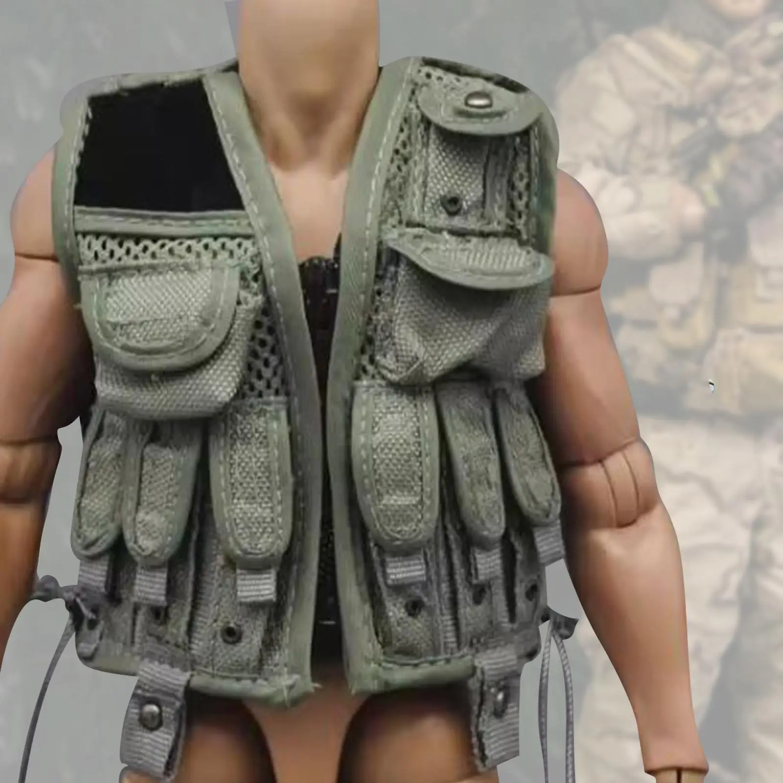 1/6 Doll Figure Jungle Vest Model Stylish Handmade Classic Outdoor Vest Traning Vest for 12inch Action Figures Body Accessory