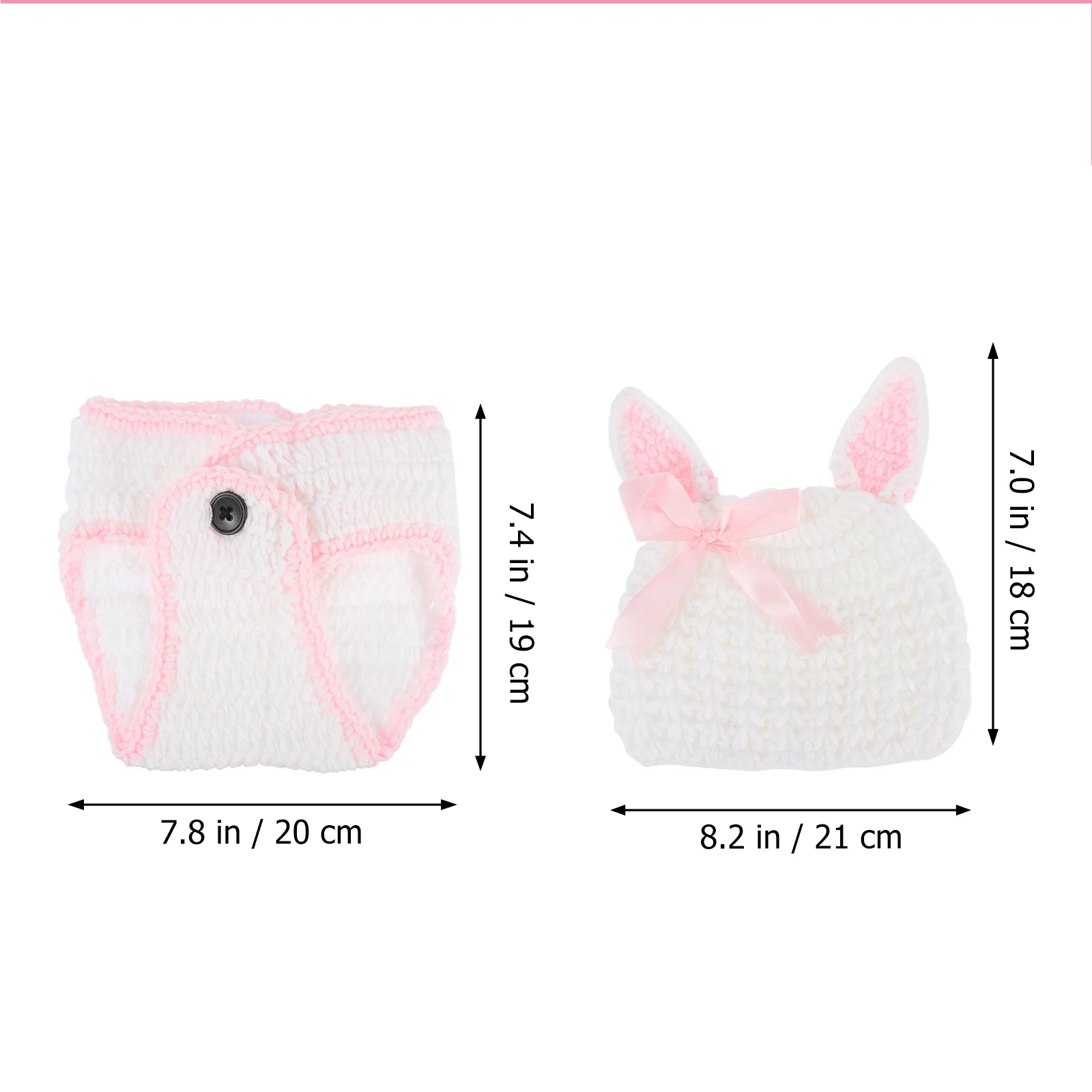 1 Juego de traje de conejito para fotografía de bebé recién nacido, sombrero de ganchillo, pantalones, accesorios para sesión de fotos, disfraz infantil, traje de fotografía para recién nacido