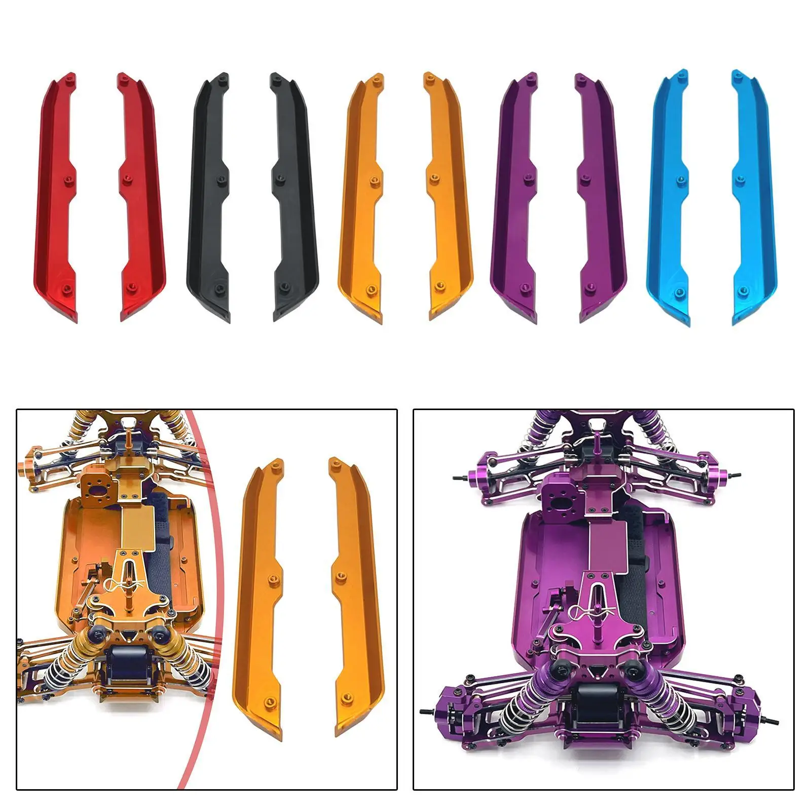 2x 1/14 RC Car Chassis Mud Guards Professional DIY Accs Sturdy Side Trail Bar Replacement for Wltoys 144001 144002 144016 Trucks