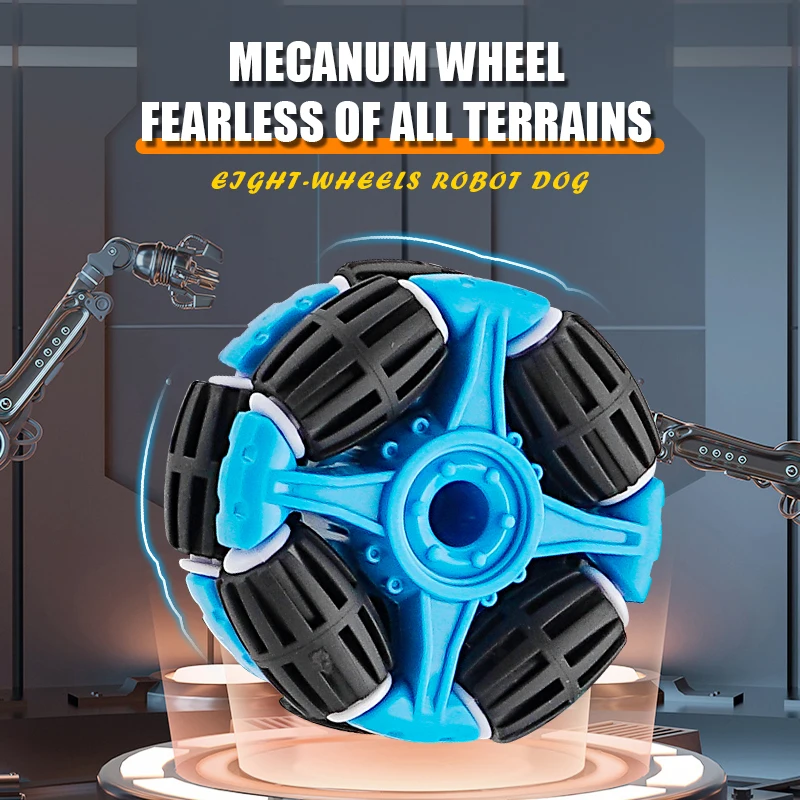 Perro Robot con Control remoto de 2,4G, ocho ruedas, 360 deriva, acrobacias, inspección de gestos con música ligera, juguetes en aerosol para niños, regalo - imagen 5