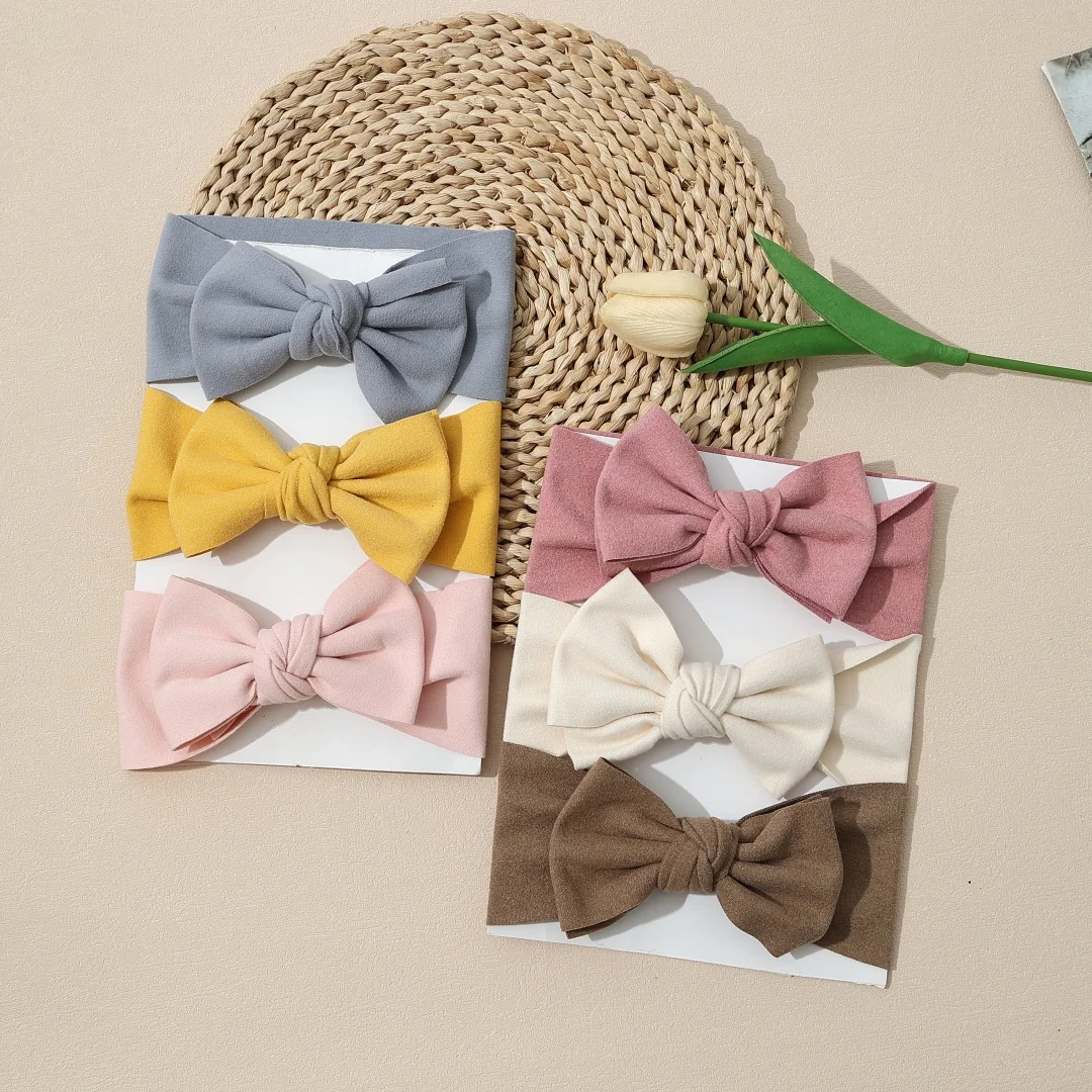 Diademas de Color caramelo para bebé, diademas elásticas suaves para recién nacido, turbante para niña y niño, accesorios para el cabello para niño