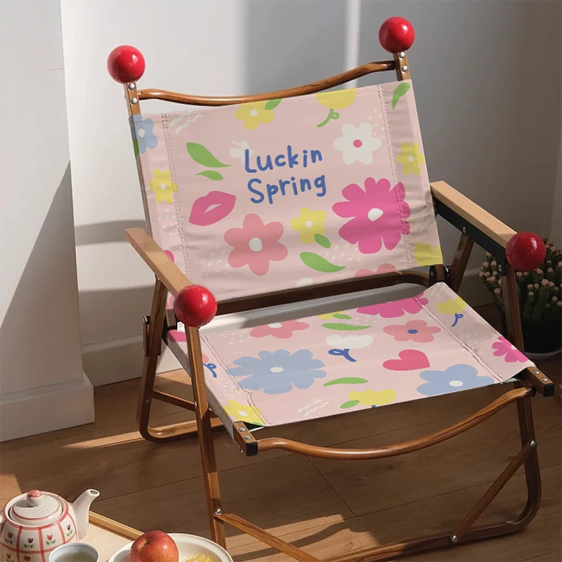 Sillón reclinable plegable Cherry Blossom, respaldo ajustable, silla de camping impermeable con diseño de color dopamina para relajación al aire libre - imagen 2