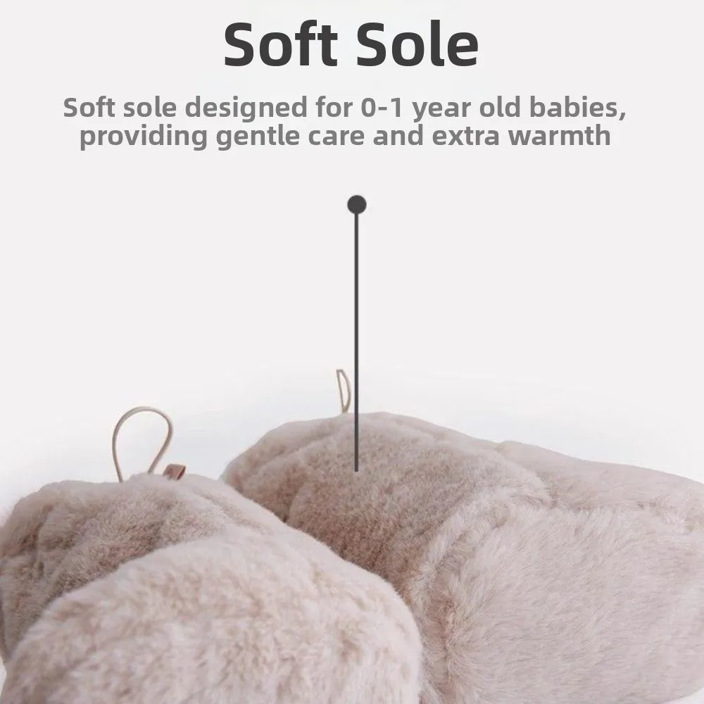 Calcetines informales gruesos para bebé recién nacido, calentadores de pies cálidos de Color sólido para bebé, calcetines antideslizantes para dormir para niño, invierno - imagen 2