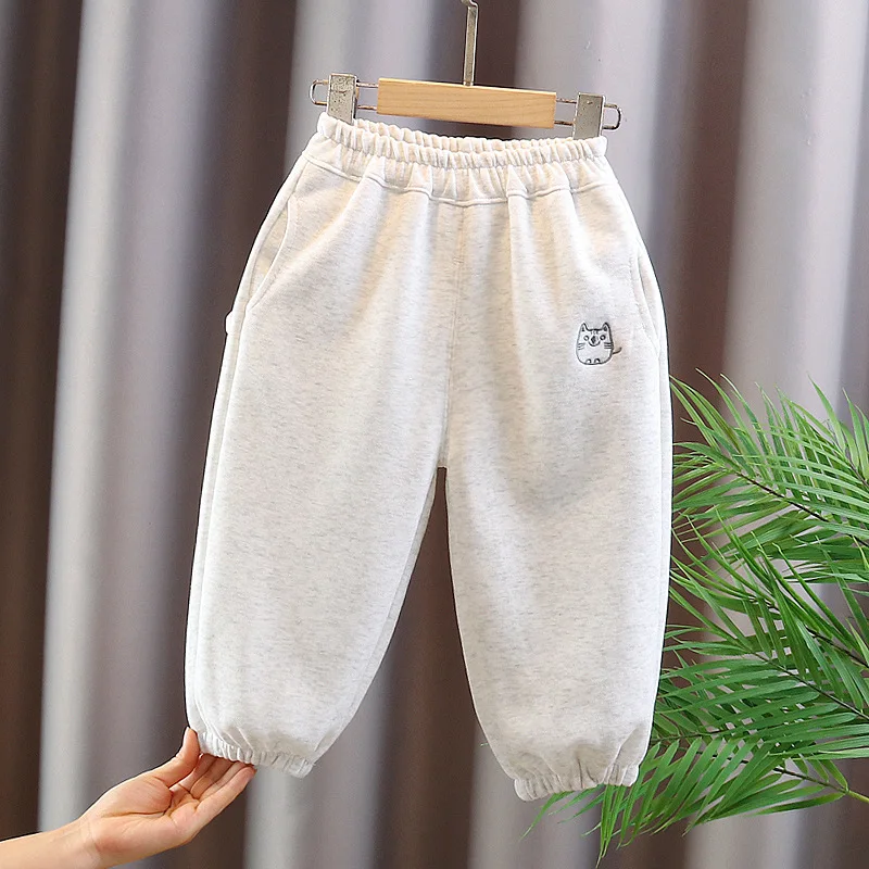 Nueva moda de primavera y otoño, ropa para niñas, pantalones para niños, pantalones para niños, disfraz informal de algodón para niños, ropa deportiva infantil - imagen 3