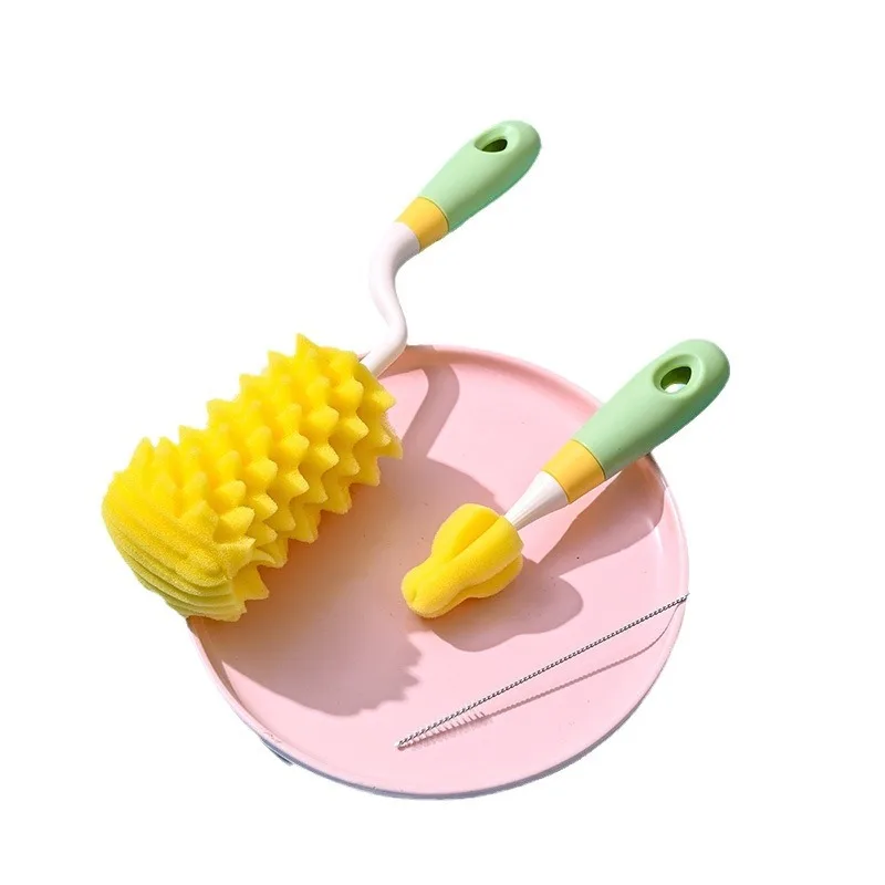 Cepillo para pezones y biberones, Mini limpiador de pezones de esponja portátil para recién nacidos, informal, fácil de limpiar, depurador de tazas de boca ancha - imagen 5