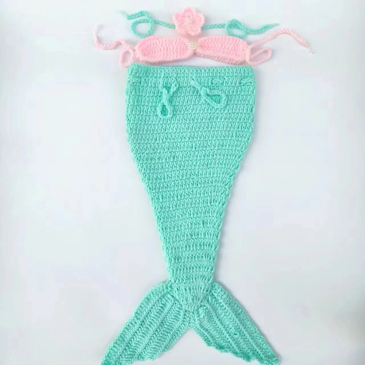 Conjunto de sirena, ropa de fotografía para recién nacidos, mono para niñas de 0 a 6 meses, accesorios de fotografía de recuerdos para bebés - imagen 2