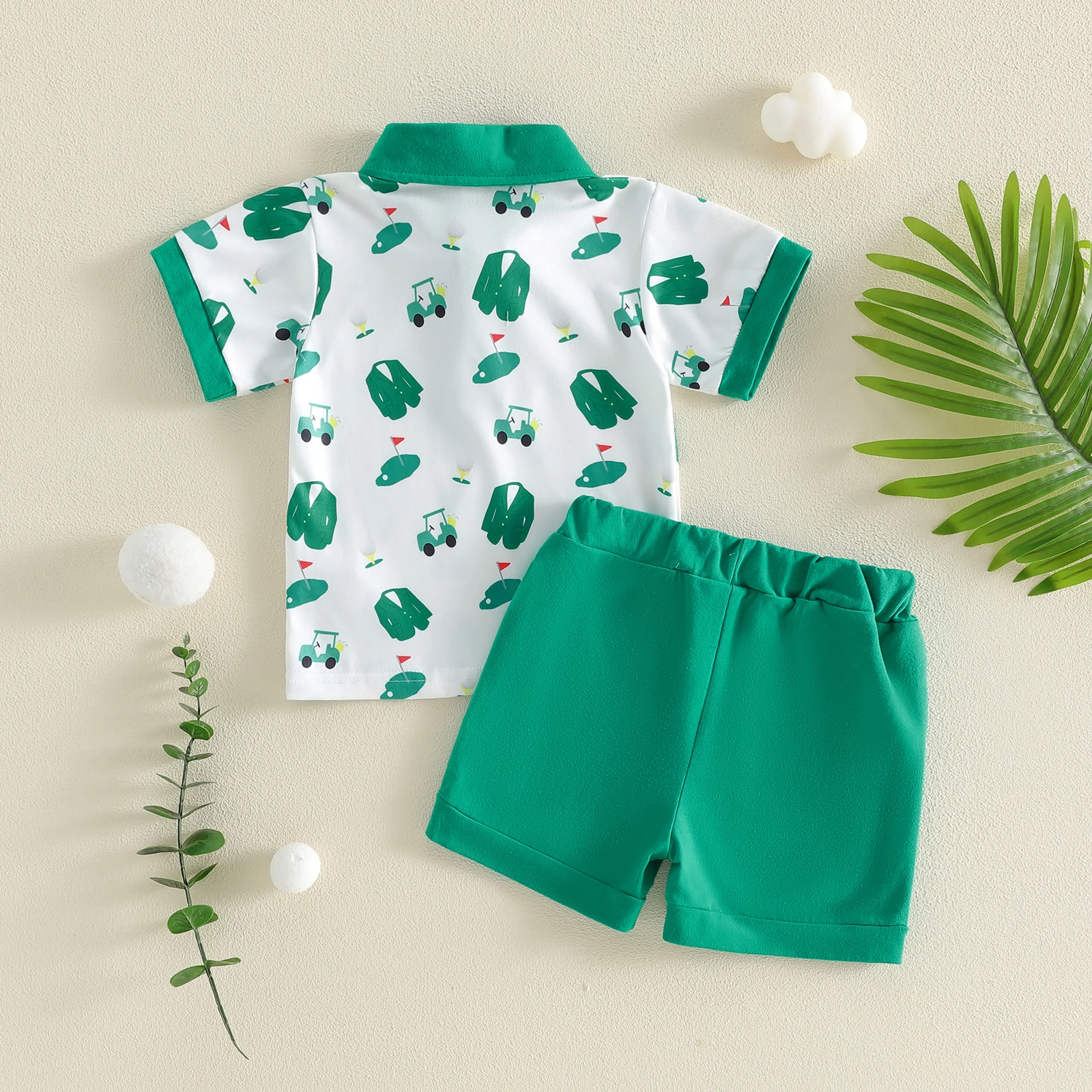 Conjunto de verano bebé: camiseta manga corta carrito de golf y shorts - imagen 2