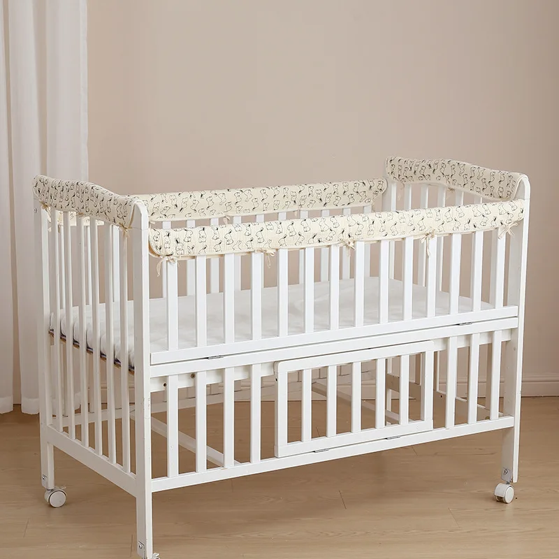 Protectores de cuna de algodón antimordeduras y anticolisión bebés - imagen 3