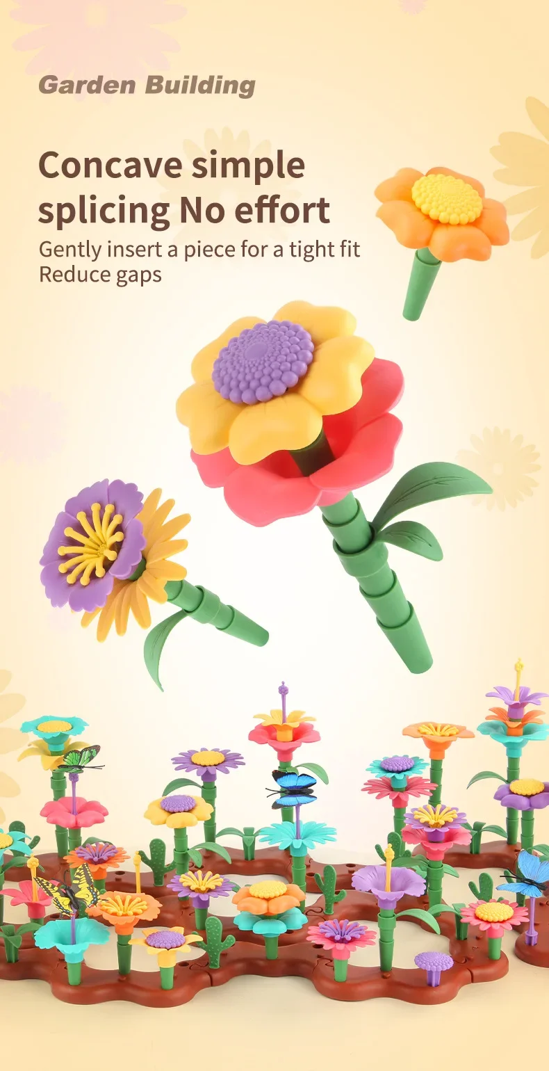 Bloques de construcción flores para jardín – Juego educativo DIY - imagen 3