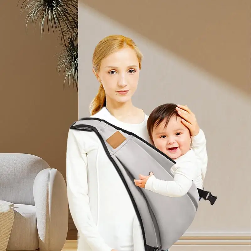 Portabebés frontal gris transpirable – Soporte ergonómico ajustable - imagen 2