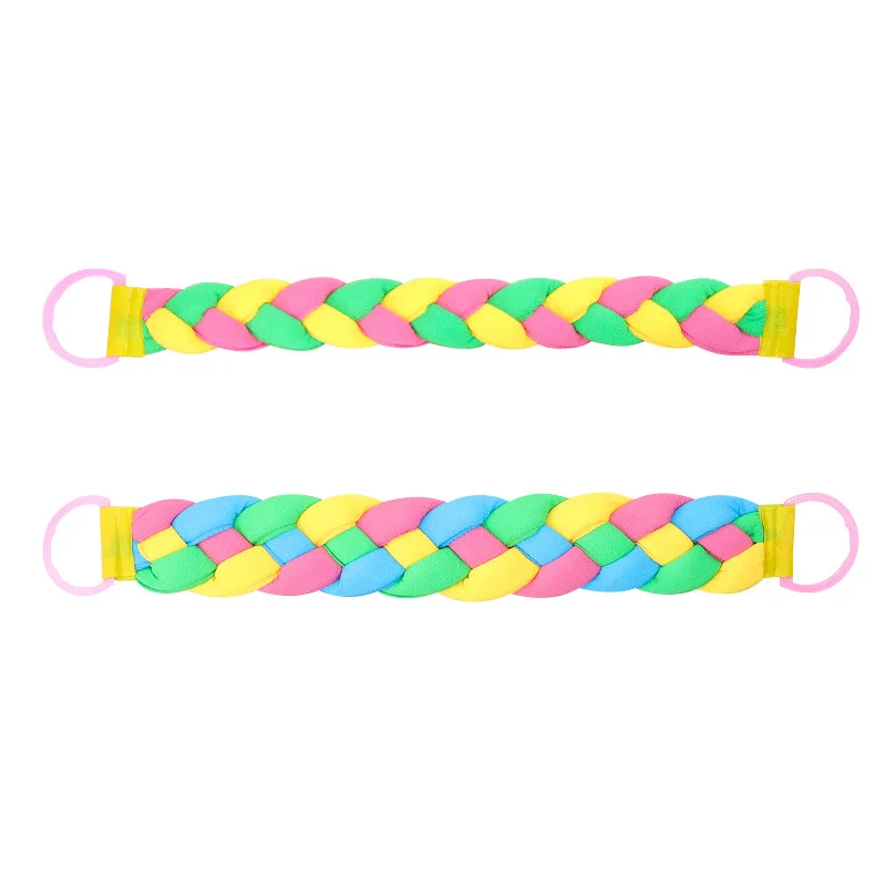 Toalla exfoliante de espalda trenzada de tres hebras, tira de baño de doble cara, exfoliante de espalda de punto, toalla de baño, tira exfoliante corporal - imagen 4