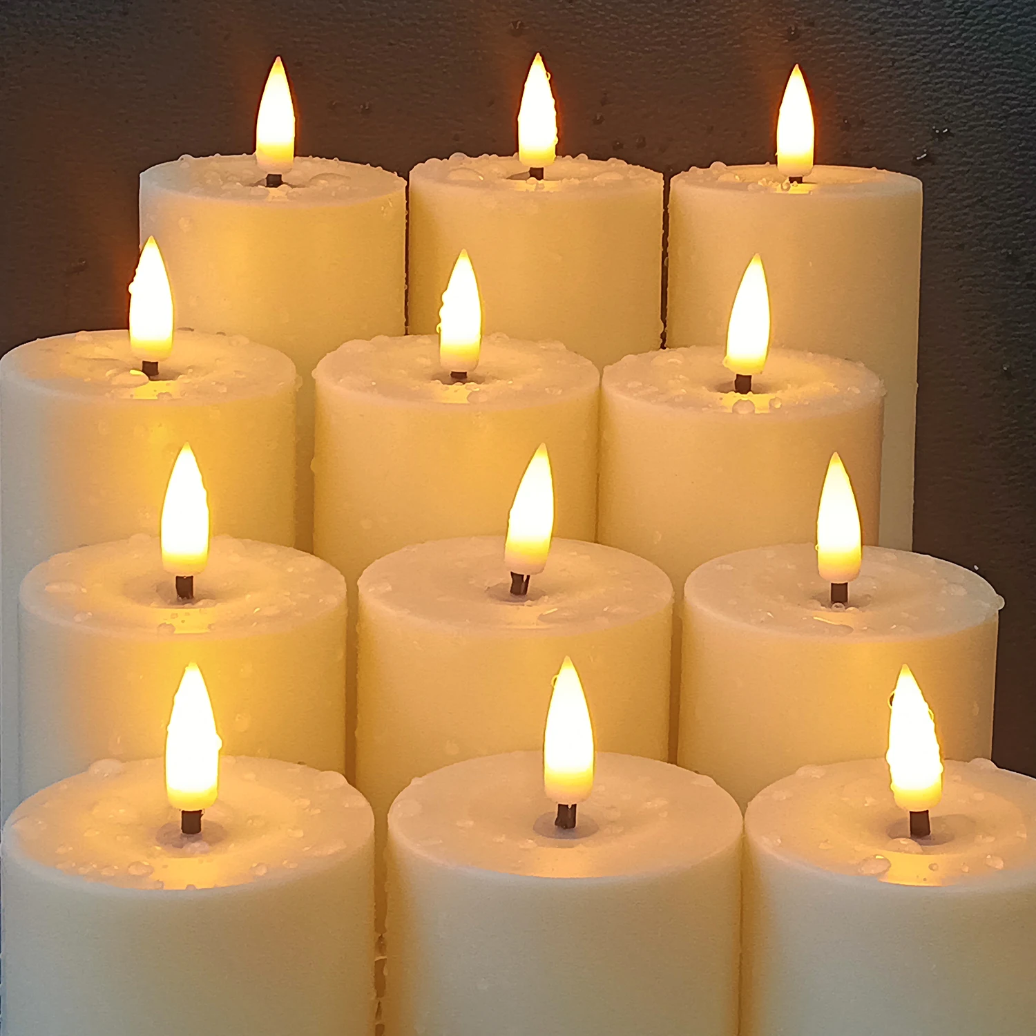 Velas LED parpadeantes impermeables sin llama, luces de té con temporizador remoto, decoración de cumpleaños y boda, velas falsas, 12 Uds. - imagen 2