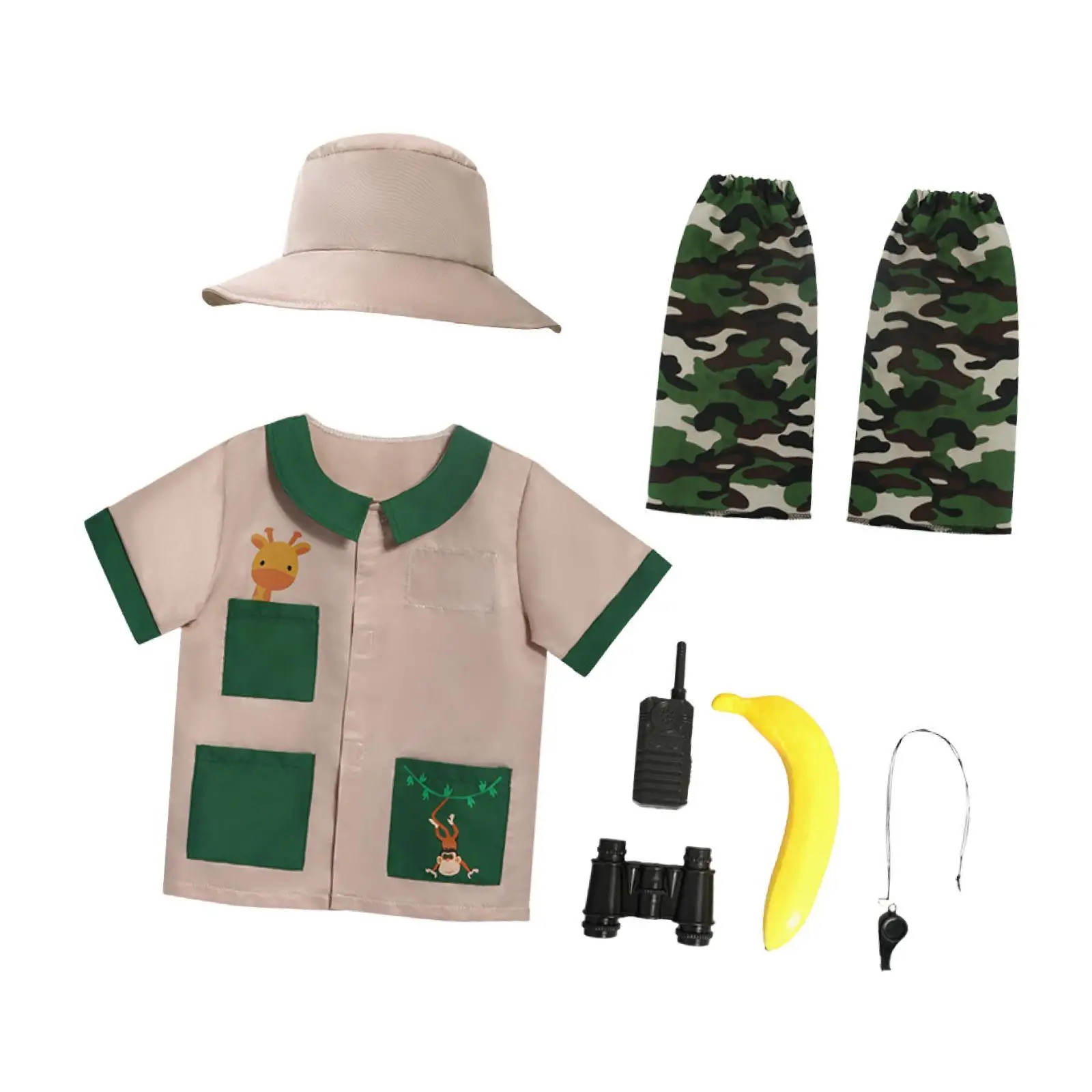 Kids Explorer Costume Set Camping Gear Exploration Zoo Outdoor Adventure Kit for Kids Camping Boys Girls Fishing Birthday Gift