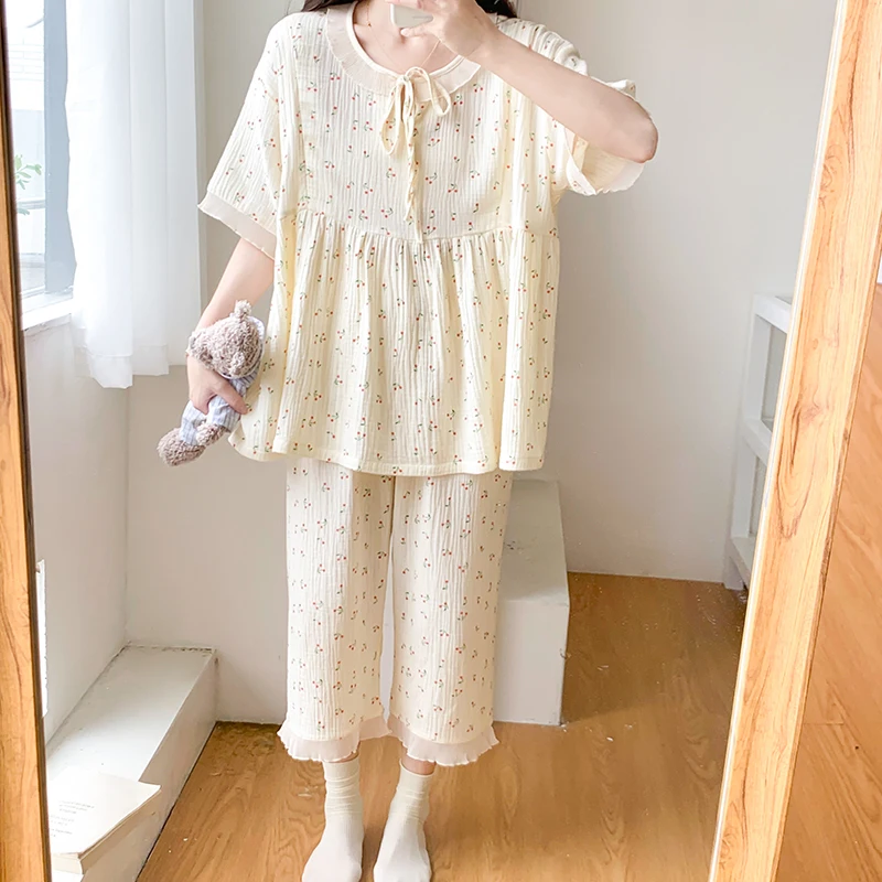 Pijama gasa para amamantar - Cómoda verano embarazadas - imagen 2