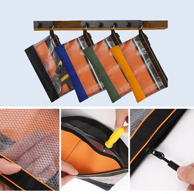 Bolsa de almacenamiento impermeable, bolsa de herramientas de PVC transparente, Kit de Hardware antiestático, bolsa de piezas portátil, bolsa de trabajo práctica multifuncional - imagen 2