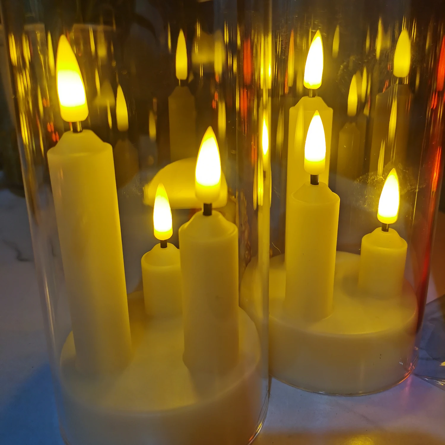 Velas LED sin llama con 3 mechas, velas electrónicas, festivales en casa, decoración de bodas, fiestas navideñas, 2 unidades por juego de velas LED - imagen 2