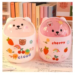 Papelera infantil con tapa para escritorio – Diseño kawaii niños