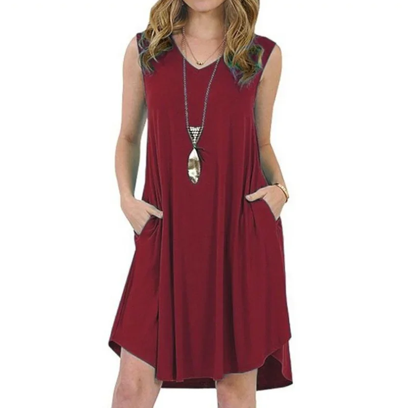 Vestido de maternidad otoñal sin mangas ceñido casual para embarazadas - imagen 4