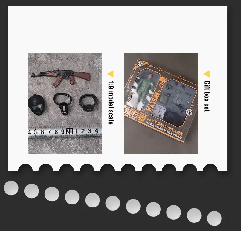 Modelo de soldado de juguete para niños, figura de acción libre móvil con 15 articulaciones, decoración de arma, juego de simulación, muñeco de guerra militar, regalo para niños, 1/9 - imagen 5