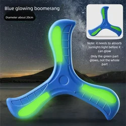 Disco volador boomerang de goma suave irrompible que brilla