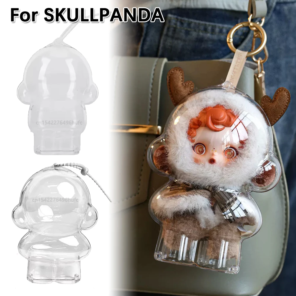 1/3 Uds. Para calavera Panda cubierta protectora transparente muñeco de peluche estuche de exposición caja organizadora portátil para Skullpanda estuche regalo de Navidad
