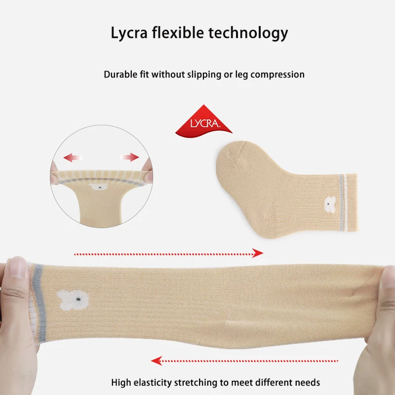 3 par/set nuevo otoño calcetines medios para bebé recién nacido niño lindo calcetín elástico de dibujos animados para niños niñas calcetines suaves sin hueso 0-5Y - imagen 4