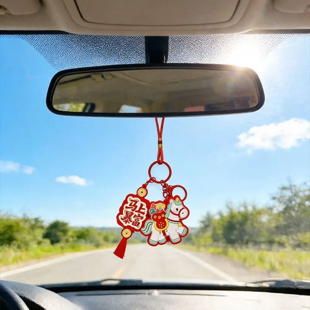 Divertido Llavero de Silicona con Forma de Caballo Rojo, Amuleto de la Suerte, Mascota de Pony, Colgante Decorativo para Coche, Recuerdos de Fiesta - imagen 2
