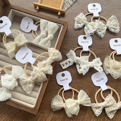 Nuevas y Lindas Bandas Elásticas para el Cabello con Lazo de Encaje para Niñas - Versátiles Sujetadores de Cola de Caballo con Ribete de Encaje, Accesorios para el Cabello de Uso Diario a la Moda.