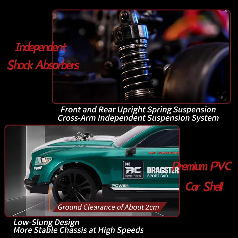 Coches RC 1/14 48 Km/h Drift Racing 2,4G 4WD modelo de Control remoto de alta velocidad vehículo eléctrico con luz regalo de Navidad para niños - imagen 3