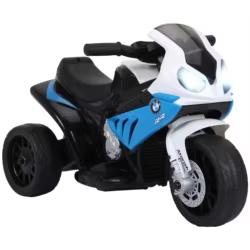 HOMCOM Moto Eléctrica para Niños de 18-36 Meses con Licencia BMW S1000RR Motocicleta de Batería 6V Moto Infantil con Velocidad 2,5 km/h Música Carga 20 kg 66x37x44 cm Azul