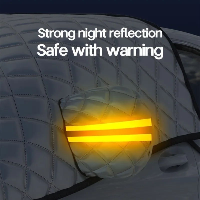 1 cubierta parasol para parabrisas para todas las estaciones, reflectante de fácil instalación para protección solar y nieve, parabrisas antipérdida para coche - imagen 3