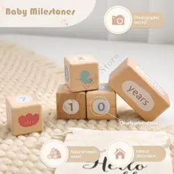 Bloques de crecimiento de madera para babies - Registro mensual de altura