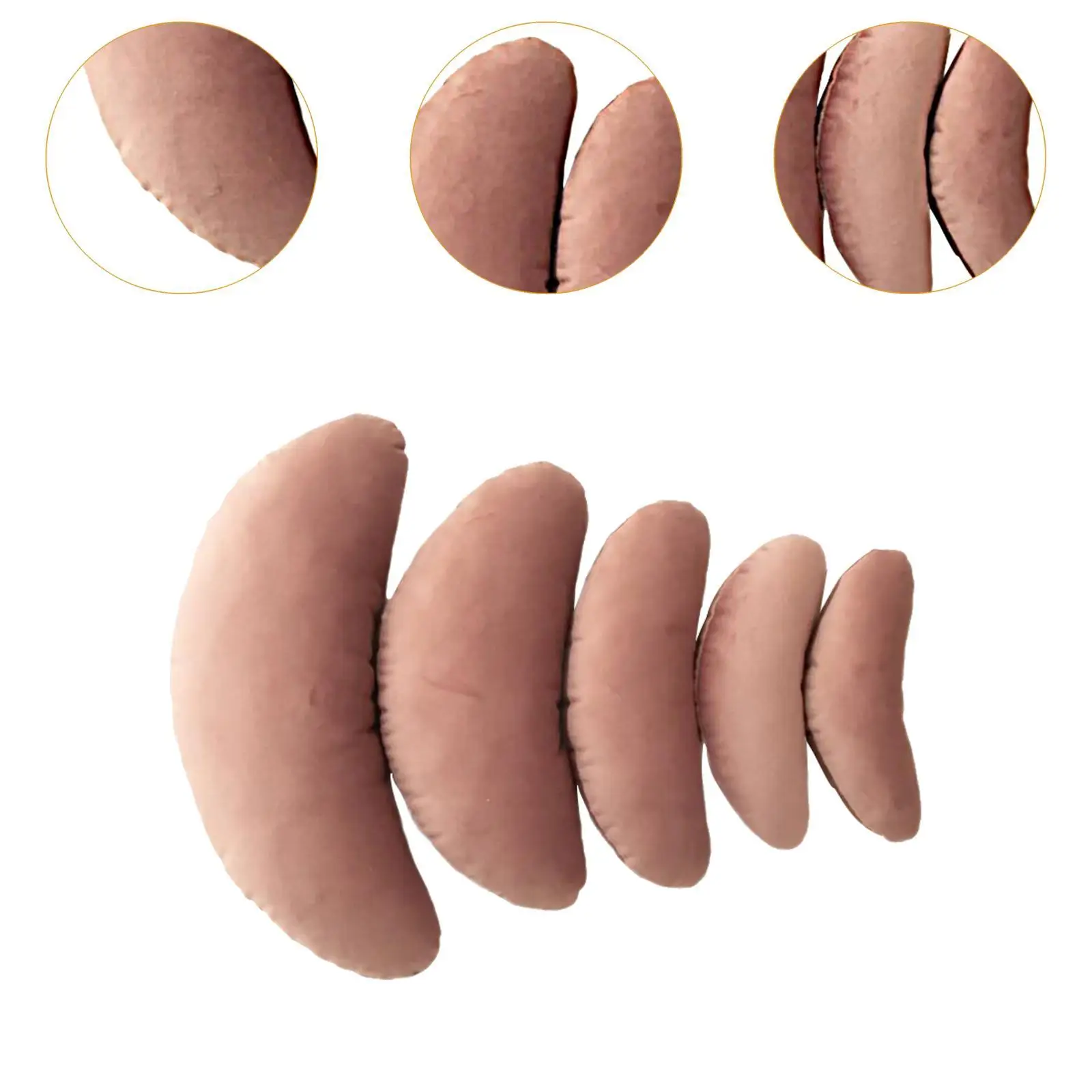 Juego de 5 piezas de almohada de luna, almohadilla de felpa profesional de tacto suave, luna creciente para sesión de fotos, estudio fotográfico, 0-6 meses - imagen 5