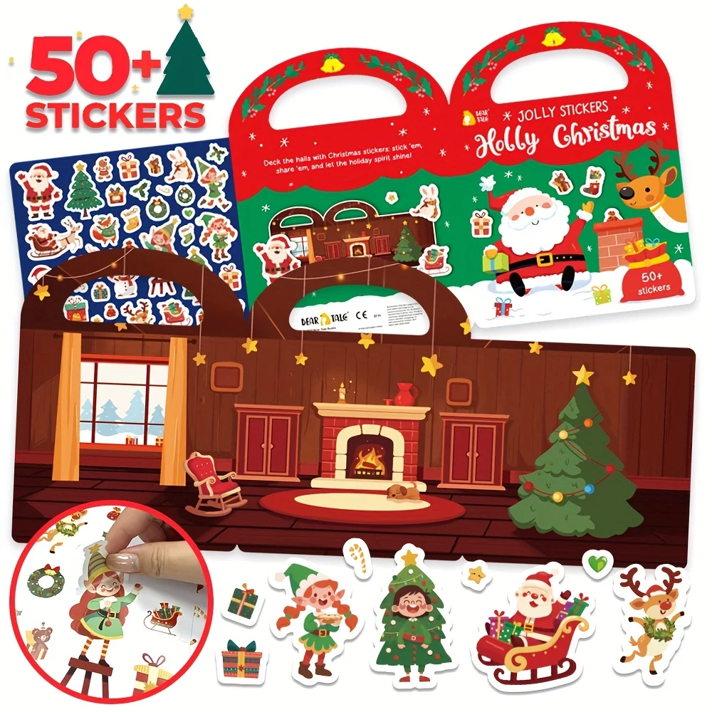 Pegatinas navideñas, paquete de pegatinas de muñeco de nieve de Papá Noel para niños y adolescentes, pegatinas navideñas para tarjetas de álbum de recortes, regalos de navidad - imagen 2